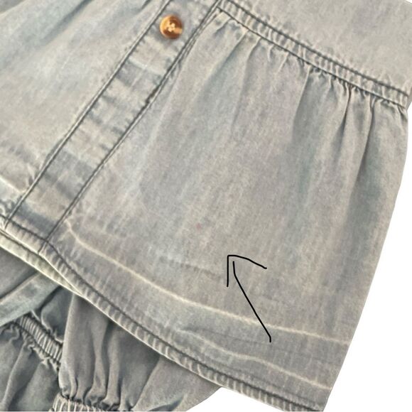 New Glory Denim Jean A-Line Dress Girls elastic waist, off shoulder Sz L (14/16) - Picture 7 of 7